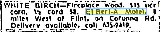 El-Bert-A Motel & Coffee Shop - Fireplace Wood For Sale